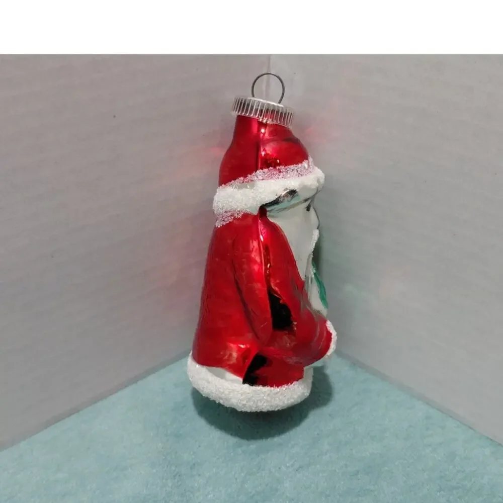 Vintage Blown Glass Christmas Ornament Santa Claus West Germany